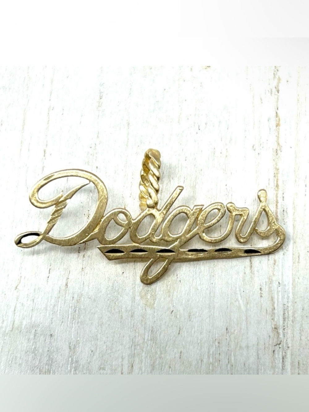 L.A. DODGERS 14K solid script logo pendant by Michael Anthony, NWOT